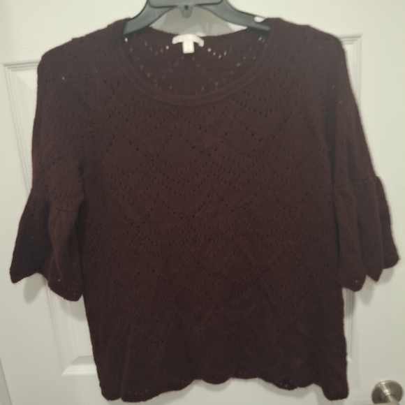 LC Lauren Conrad Sweaters - LC Lauren Conrad 0X Maroon Knit Sweater